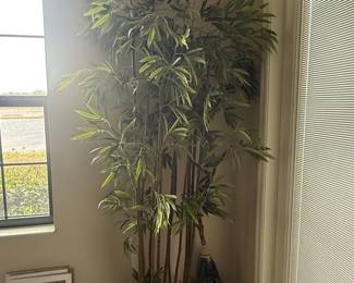 Artificial Bamboo Plant in Wicker Basket