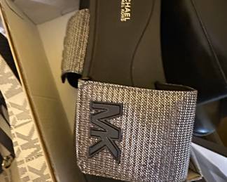 Michael Kors MK Signature Logo Flip-Flops and Embellished Slide Sandals