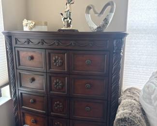 Antique Mahogany Nightstand with Marble Top