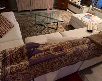 Vintage Woven "Masjid" Pictorial Tapestry Throw – Mid-Century Architectural Design $90