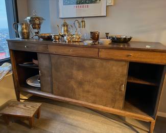 Paul McCobb for Calvin Mid Century Mahogany and Brass Credenza Approx. 66" W x 19.25" D x 33.25" H | $5,875 