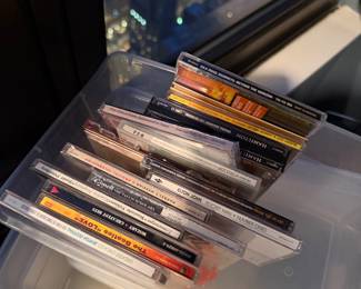This collection of used CDs includes a mix of Classic Rock, Broadway, Classical, and Blues, featuring; The Beatles - LOVE, Hamilton: Original Broadway Cast Recording, Mozart - Greatest Hits, Elton John - Rocket Man: Number Ones, Yo-Yo Ma - Silk Road Journeys,  Buddy Guy & Junior Wells, $65 bundle