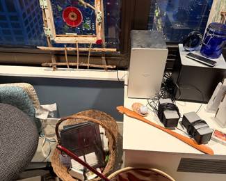 VIZIO 5.1 SmartCast Sound Bar System, Wireless Subwoofer: The large, vertical rectangular unit with a silver front and black sides, Satellite Speakers: Two smaller, rectangular rear surround speakers, Remote Control: slim, handheld,  $220, untested 