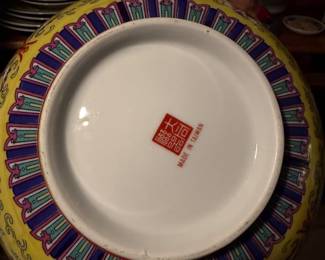  Mun Shou longevity porcelain Bowl Made in Taiwain with floral motif $20.00