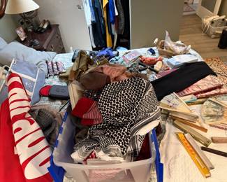 Silk, sandalwood, and bamboo  Chinese and Japanese originating fans w/ cases $25 each 