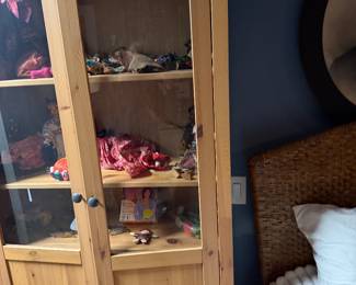 IKEA HEMNES glass-door cabinet made of solid pine, Approx. 77" to 78" tall, 35"  wide, $500