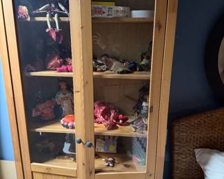 IKEA HEMNES glass-door cabinet made of solid pine, Approx. 77" to 78" tall, 35"  wide, $500