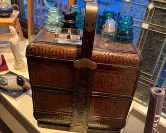 Chinese Wedding Basket (Also known as Betrothal Basket or Bakul Siah) $250,  Glass jars $15 each,  