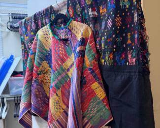 Vintage Guatemalan Huipil and Embroidered Textile poncho $125