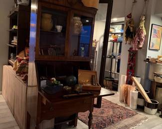 Antique Edwardian Bureau Bookcase In Oak $1,200