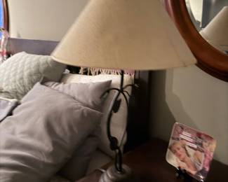 Wrought iron table lamp, $45