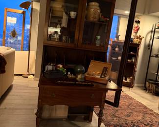 Antique Edwardian Bureau Bookcase In Oak $1,200