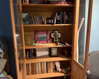 IKEA HEMNES glass-door cabinet made of solid pine, Approx. 77" to 78" tall, 35"  wide, $500