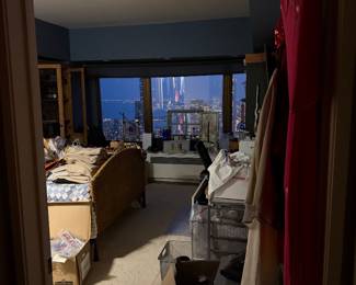 Queen Platform bed with decorative woven textured headboard and footboard, $350,  two-door storage armoire  wood and class,  Approx, 8-10ft" $600 