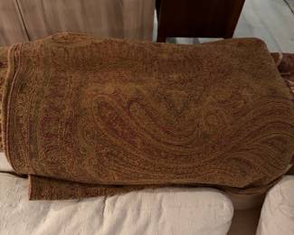 Brown paisley jacquard woven throw blanket, $130.00