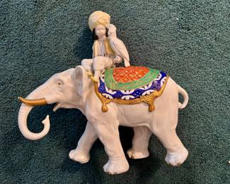 Vtg. Meissen porcelain Elephant w/rider