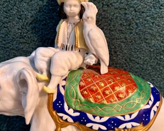 Vtg. Meissen porcelain Elephant w/rider