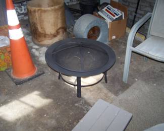 FIRE PIT & TRAFFIC CONE