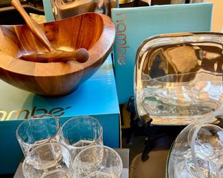 So much Nambe new in box!  Joyjolt glassware NIB!