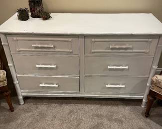 Painted bamboo dresser 