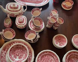 Copeland Red Transferware