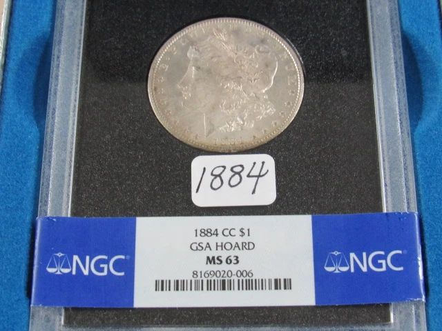 GSA 1884 Carson City Silver Dollar in Box - NGC Graded MS 63