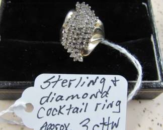 Sterling & Diamond Cocktail Ring