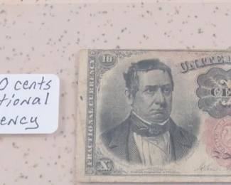 1874 10 Cents Fractional Currency 