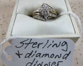 Sterling & Diamond Dinner Ring