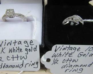 Vintage 10K Gold Diamond Rings