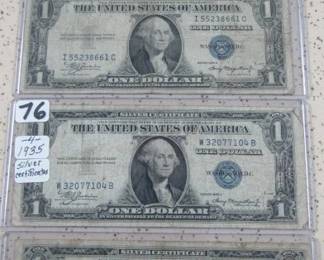1935 $1.00 Silver Certificates