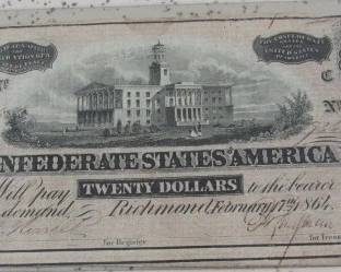 1864 Confederate $20 Note