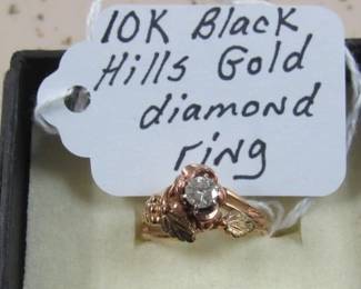 10K Black Hills Gold Diamond Ring
