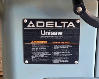 Delta Unisaw 34-801F Table Saw