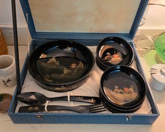 Japanese black lacquer ware