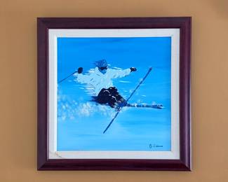PJ Delorme framed oil painting