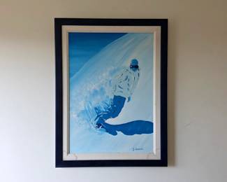 PJ Delorme framed oil painting