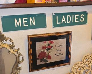 Men's and Ladies Bathroom Signs