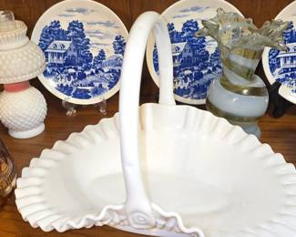 Milk Glass Basket