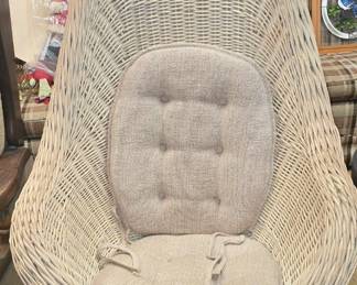 Vintage Highback Wicker Chair