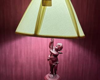 (B) Metal Cherub Lamp