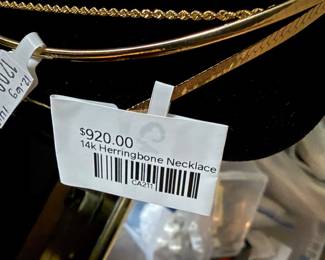 14k Herringbone Necklace