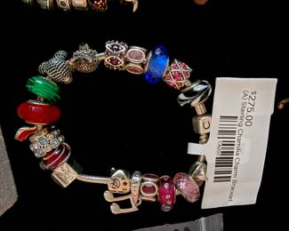 (A) Sterling Chamilia Charm Bracelet 