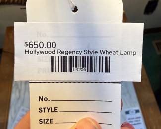 Hollywood Regency Style Wheat Lamp