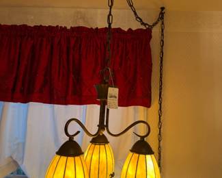 Slag Glass Chandelier