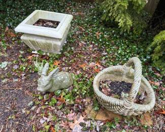 Cement Outdoor Figures and Planters