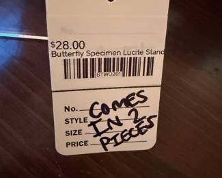 Butterfly Specimen Lucite Stand