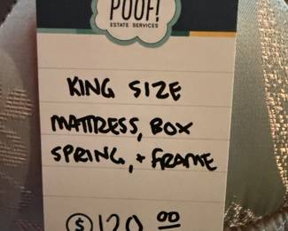 King Size Mattress Box Spring & Frame