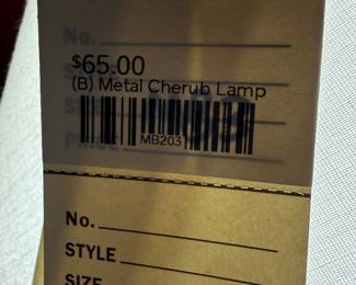 (B) Metal Cherub Lamp