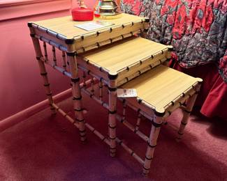 Painted Bamboo Nesting Tables